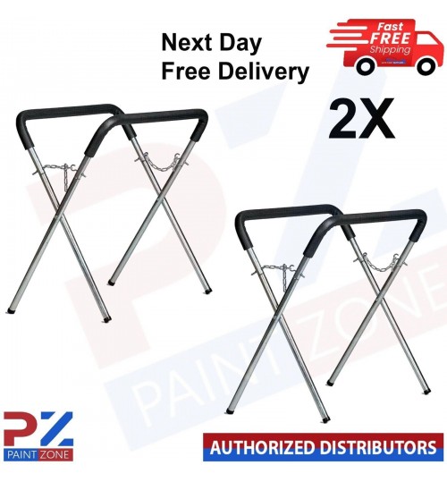2 X FMT Body Shop Trestle Table / Panel Stand Adjustable Bodyshop rack