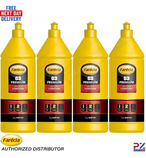 4x FARECLA G3 PREMIUM ABRASIVE CUTTING COMPOUND 1KG - G3P101