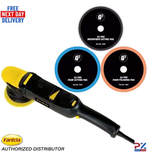 Farecla POLISHER Dual Action Machine G Plus 15mm with 3 Polishing Pads - GPT203