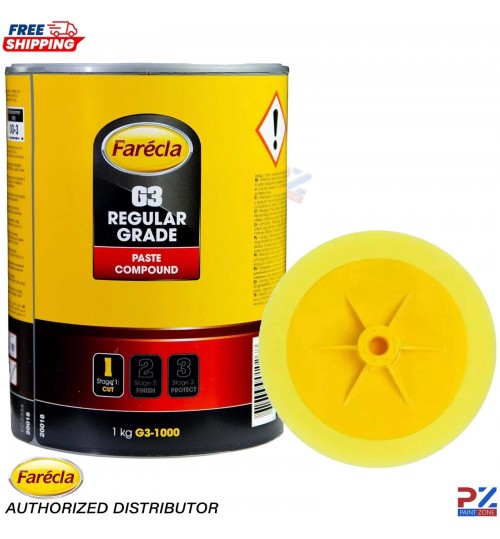 Farecla G3 Regular Compound 1kg + G Mop GMH601 Polisher Head Kit 14mm