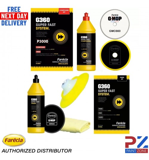 Farecla G360 Fast Compound Kit & G360 Fast Polish Kit & Backing Pad KT KITS