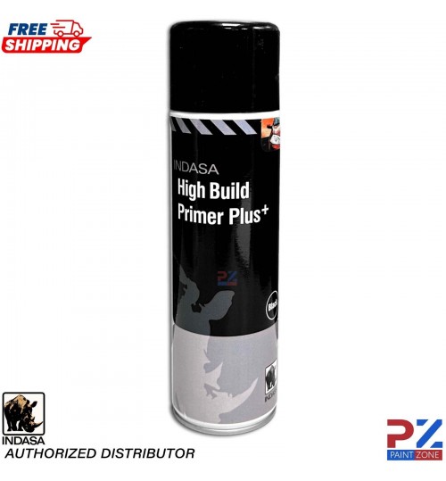 1X INDASA HIGH BUILD PRIMER+ AEROSOL BLACK SPRAY PAINT 500ML