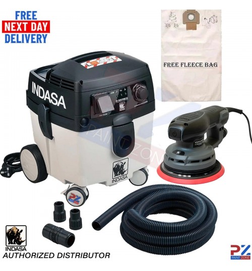INDASA 150mm DA Sander E-Series Pro XS + 30L Dust Extraction Complete Kit