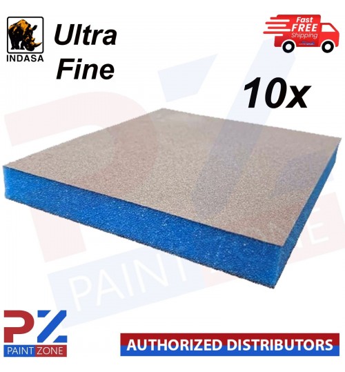 10 X INDASA (595145) RHYNOSPONGE DOUBLE SIDED SPONGE - BLUE ULTRA FINE