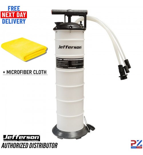 7L Oil Extractor Pump Manual Vacuum Fluid Transfer Garage JEFLUEXTM07 + Cloth
