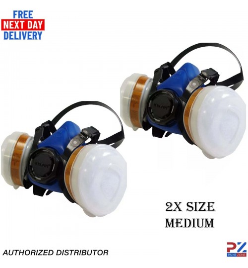 2x Gerson A1 P2 2K Paint Respirator Mask - High Quality Protection (Size M)