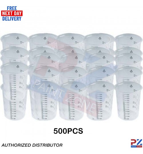 500 x Starchem Paint Mixing Cups 600ml Plastic PC600 Graduated With Ratios 600cc