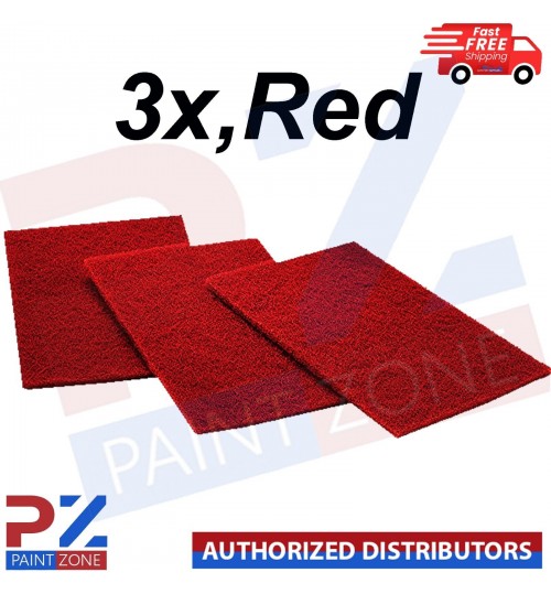 3 X SCOTCHBRITE ABRASIVE FINISHING PADS RED SCOTCHBRITE
