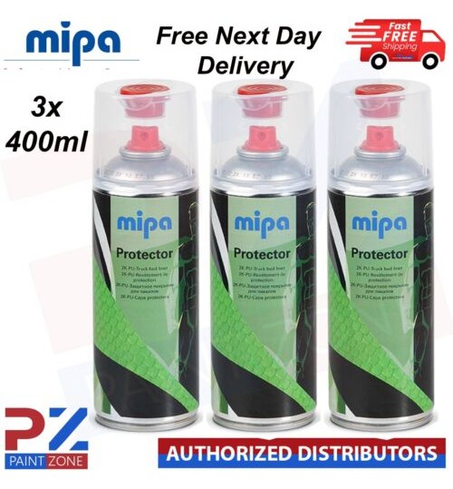 3x MIPA PROTECTOR 2K TOUGH TRUCK BED LINER raptor AEROSOL 400ML - BLACK