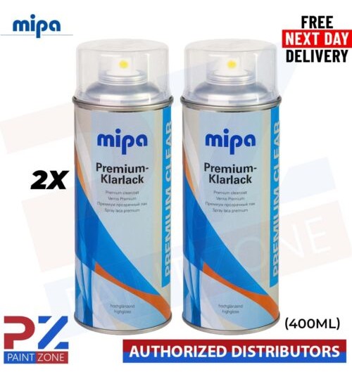 2x Mipa Premium Clearcoat Spray Aerosol - 400ML