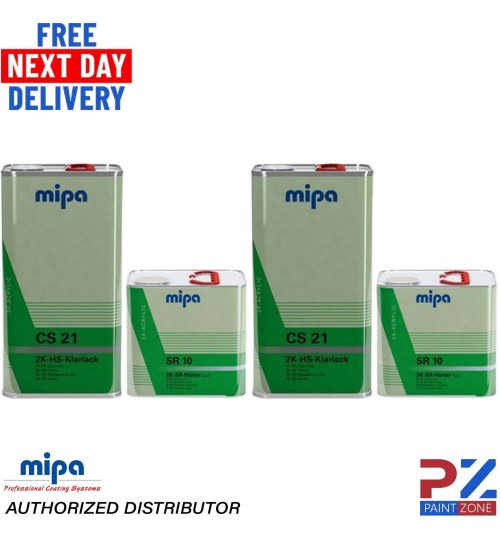 2x MIPA CS21 2K HS ACRYLIC CLEAR COAT LACQUER - SR10 FAST HARDENER 7.5L KIT