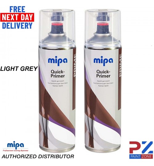 2X MIPA QUICK PRIMER AEROSOL 500ML LIGHT GREY - SPOT PRIMER