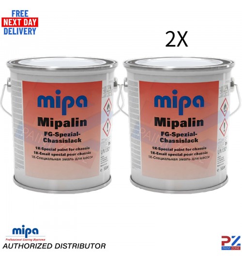 2x MIPA RAL 9005 Mipaline 1K Black Paint – 5L Chassis & Frame Coating