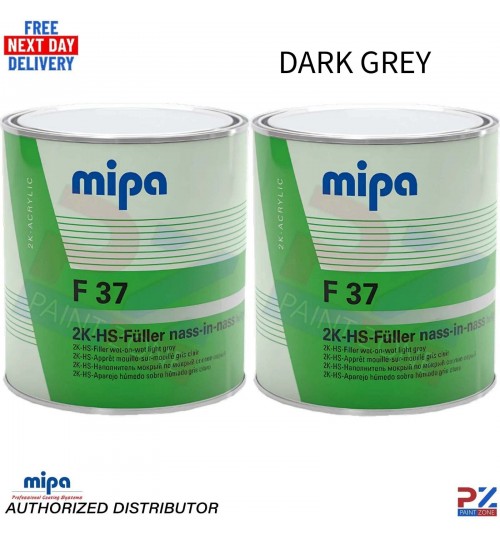 2x Mipa HS F37 2K Filler 3L – Dark Grey High Build Primer for Bodywork