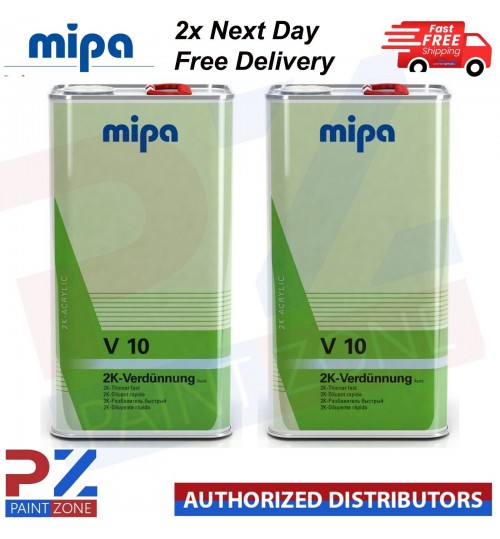2 X MIPA 271150000 V10 FAST 2K THINNER REDUCER 5LTR - Next Day Free Delivery